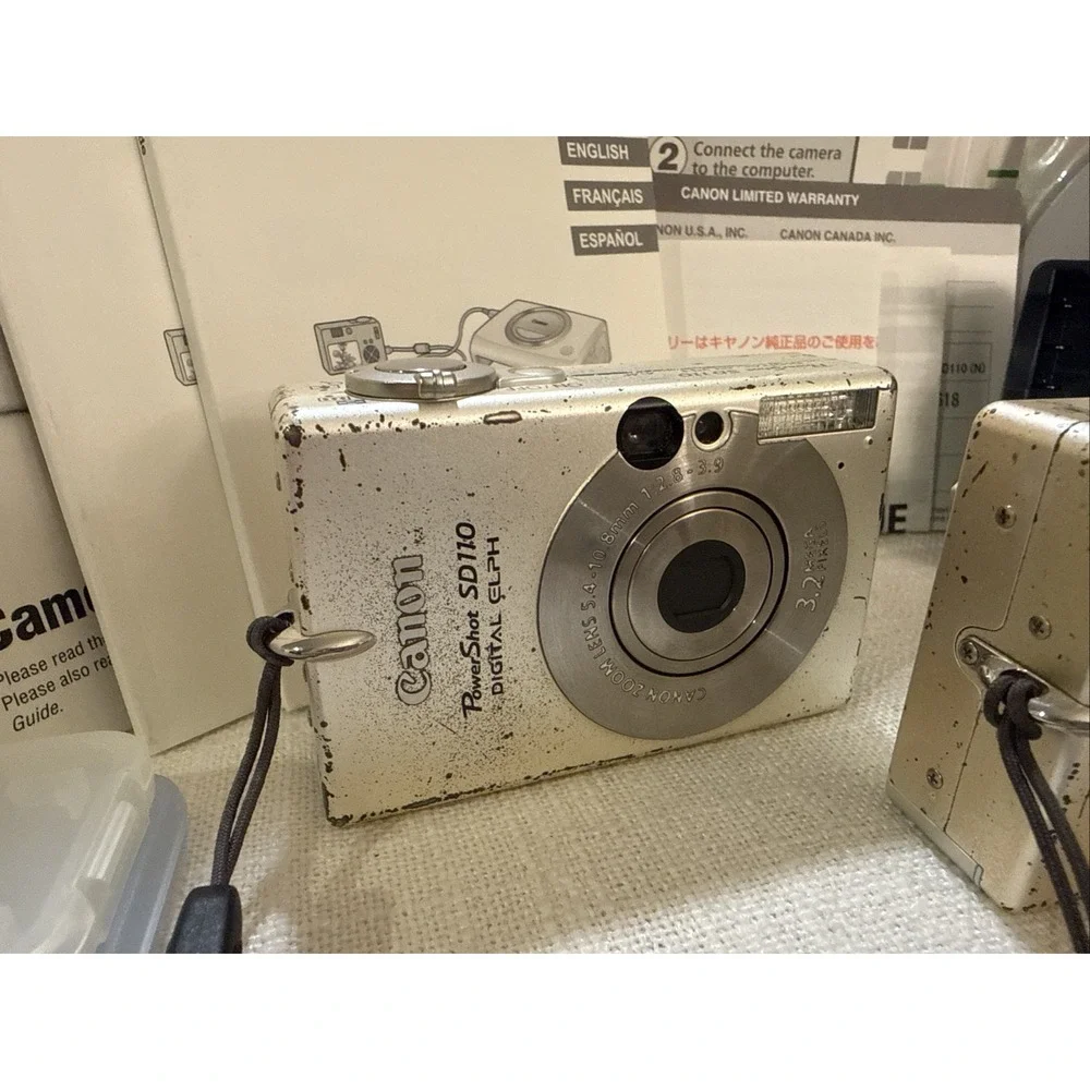 2 - Canon PowerShot SD110 Digital ELPH Camera‎ W OEM Charger - For Parts READ